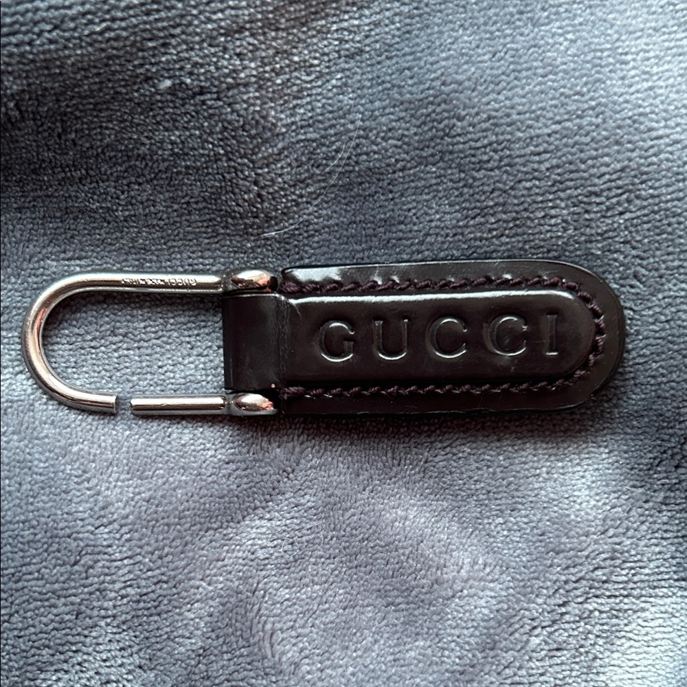 Gucci Vintage Black Leather Key Holder